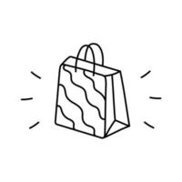 bolsa de compras de garabatos. icono dibujado a mano. elemento de diseño gráfico para publicidad, volante, afiche, tienda web. vector