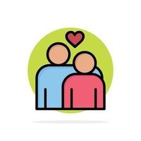 Couple Love Marriage Heart Abstract Circle Background Flat color Icon vector