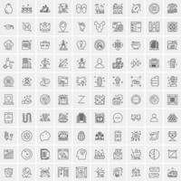 100 iconos de negocios para web y material impreso vector