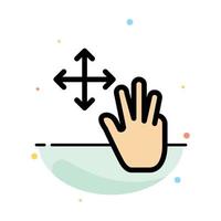 Three Finger Gestures Hold Abstract Flat Color Icon Template vector