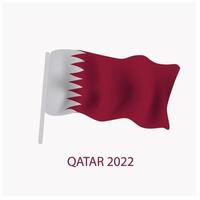 bienvenido a la copa del mundo de qatar 2022, bandera de qatar en 3d. vector