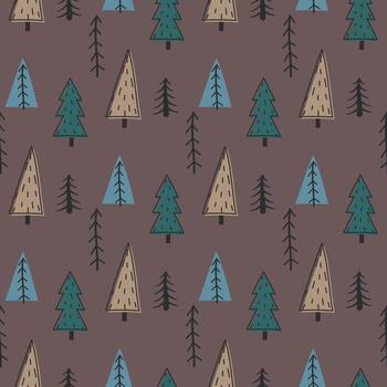 garabato, bosque, patrón vector