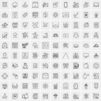 100 Solid Business Icons for web and Print Material vector