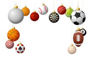 sport weihnachts- oder neujahrskugel, die am faden hängt png