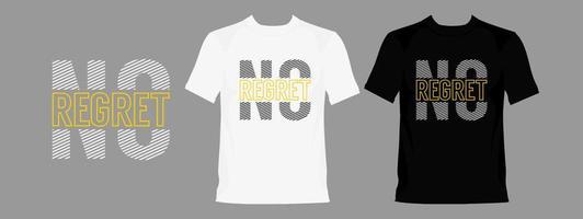 No Regret typography graphic design, for t-shirt prints, vector illustration