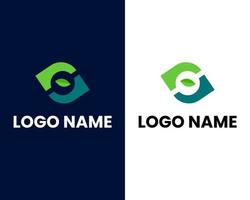 eye with leaf modern logo design template vector