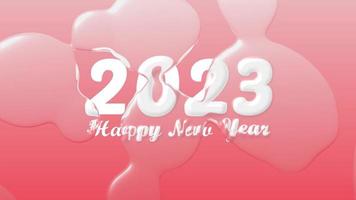 Happy new year 2023 and Merry christmas Typography Golden text animation appear on black background. design, Welcome celebrate greeting card decorative and Holiday Wishes celebration festive theme video