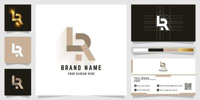 Letter LR or bR monogram logo with business card design vector