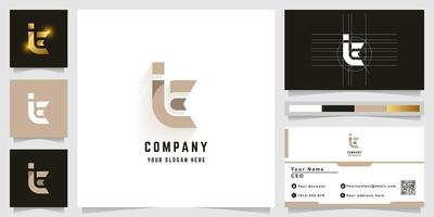 Letter iE or iLE monogram logo with business card design vector