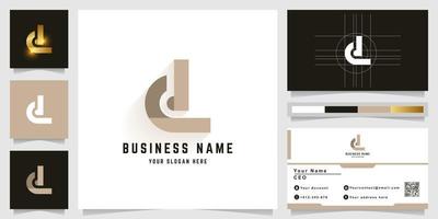 Letter d or dL monogram logo with business card design vector