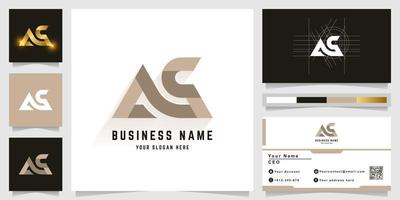 Letter AS or NS monogram logo with business card design vector