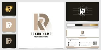 Letter KR or KP monogram logo with business card design vector