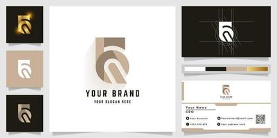 Letter GQ or GR monogram logo with business card design vector