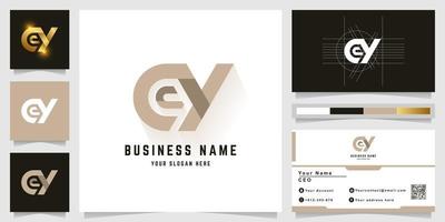 Letter cY or aY monogram logo with business card design vector