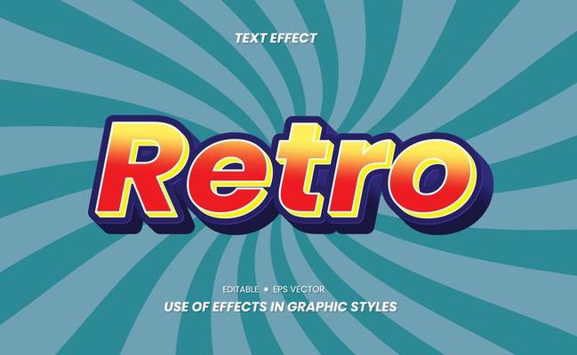 Retro Text - 3D Text Effects That Can Be Used Through Graphic Style Settings