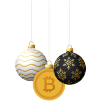 Adorno de bola de navidad de moneda bitcoin png