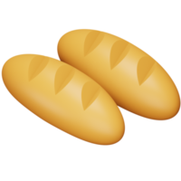 pan baguette 3d renderizado icono isométrico. png