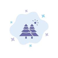 Fir Forest Nature Trees Blue Icon on Abstract Cloud Background vector