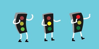 icon set traffic lights with stop, wait and go symbols for traffic signs posters and more vector