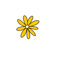 fleur rétro jaune png