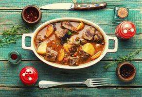 Stew with veal and mushrooms photo