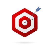 Hexagon Target arrow, Bulls eye shot icon, icon target vector. vector