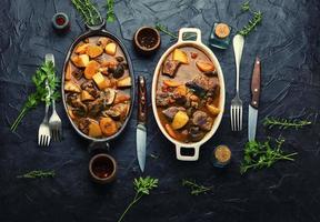 Stew with veal and mushrooms photo