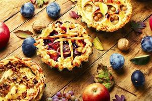 Autumn tart with fruits photo