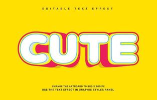 Cute editable text effect template vector