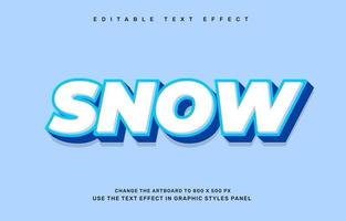 Snow editable text effect template vector