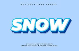 plantilla de efecto de texto editable de nieve vector