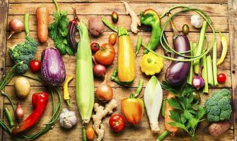 Set of raw vegetables,food background photo