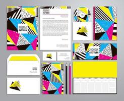 Corporate identity templates with neon colors.