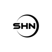 SHN letter logo design in illustration. Vector logo, calligraphy designs for logo, Poster, Invitation, etc.