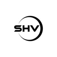 SHV letter logo design in illustration. Vector logo, calligraphy designs for logo, Poster, Invitation, etc.