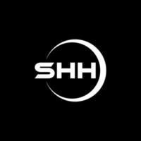 SHH letter logo design in illustration. Vector logo, calligraphy designs for logo, Poster, Invitation, etc.