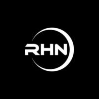 RHN letter logo design in illustration. Vector logo, calligraphy designs for logo, Poster, Invitation, etc.