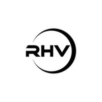 RHV letter logo design in illustration. Vector logo, calligraphy designs for logo, Poster, Invitation, etc.