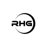 RHG letter logo design in illustration. Vector logo, calligraphy designs for logo, Poster, Invitation, etc.