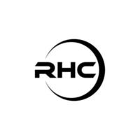 RHC letter logo design in illustration. Vector logo, calligraphy designs for logo, Poster, Invitation, etc.