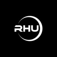 diseño del logotipo de la letra rhu en la ilustración. logotipo vectorial, diseños de caligrafía para logotipo, afiche, invitación, etc. vector