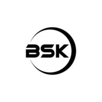 BSK letter logo design in illustration. Vector logo, calligraphy designs for logo, Poster, Invitation, etc.