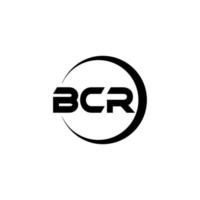 BCR letter logo design in illustration. Vector logo, calligraphy designs for logo, Poster, Invitation, etc.