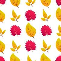 Autumn seamless background with maple colorful leaves. Design for fall season posters, wrapping papers and holidays decorations. Vector illustration