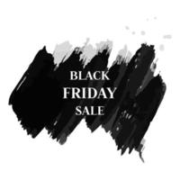 Black friday sale banner. White text on dark grunge brush stroke. Vector illustration