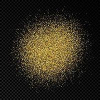 Golden glittering backdrop on a dark transparent background. Background with gold glitter effect and empty space for your text. Vector illustration