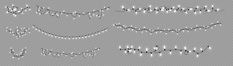 Christmas lights isolated. Christmas glowing garland.for the new year and christmas. light effect. Vector illustration.