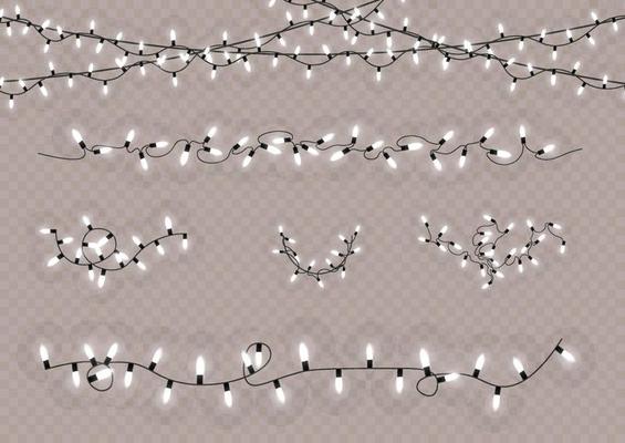 Christmas lights isolated. Christmas glowing garland.for the new year and christmas. light effect. Vector illustration.