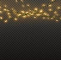 Christmas lights isolated. Christmas glowing garland.for the new year and christmas. light effect. Vector illustration.