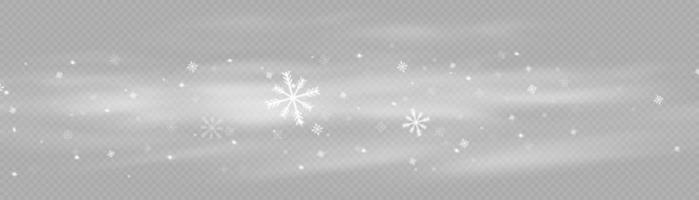 nieve y viento. elemento decorativo degradado blanco.ilustración vectorial. invierno y nieve con niebla. viento y niebla. vector